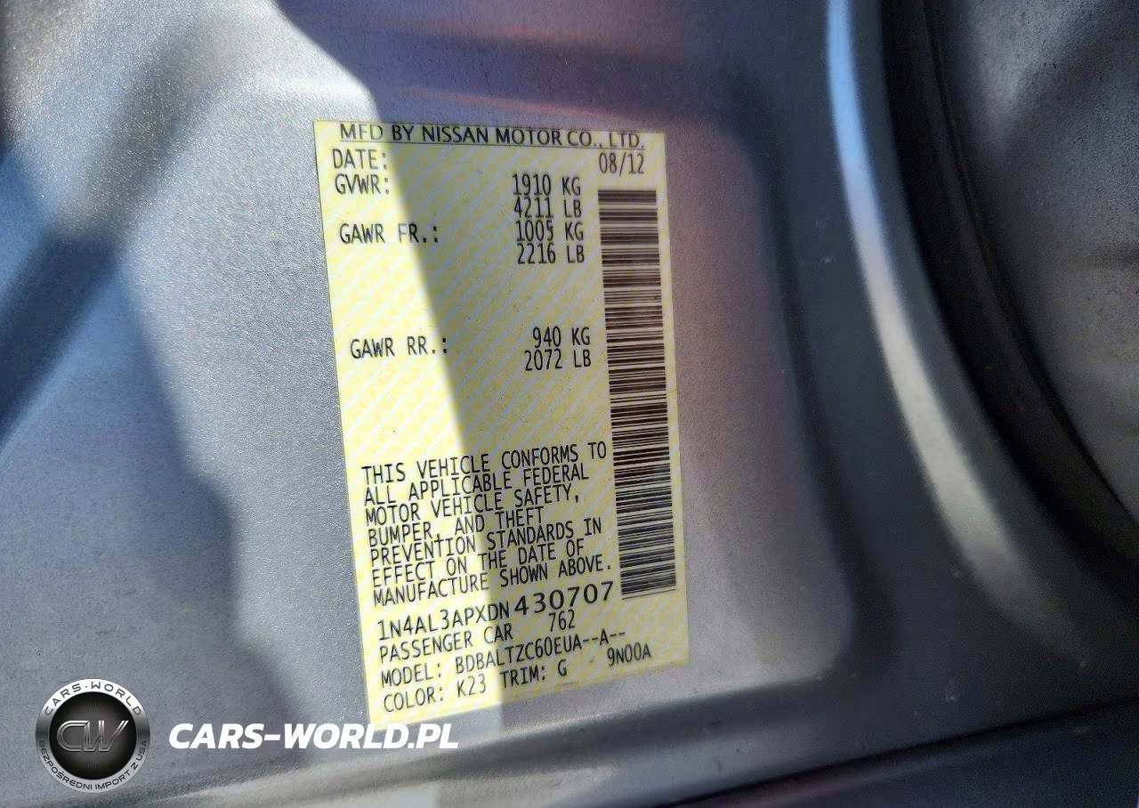 2013 Nissan Altima 2.5 VIN:1N4AL3APXDN430707 - 24
