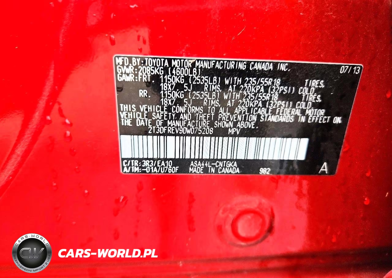 2013 Toyota Rav4 Limited VIN:2T3DFREV9DW075208 - 12