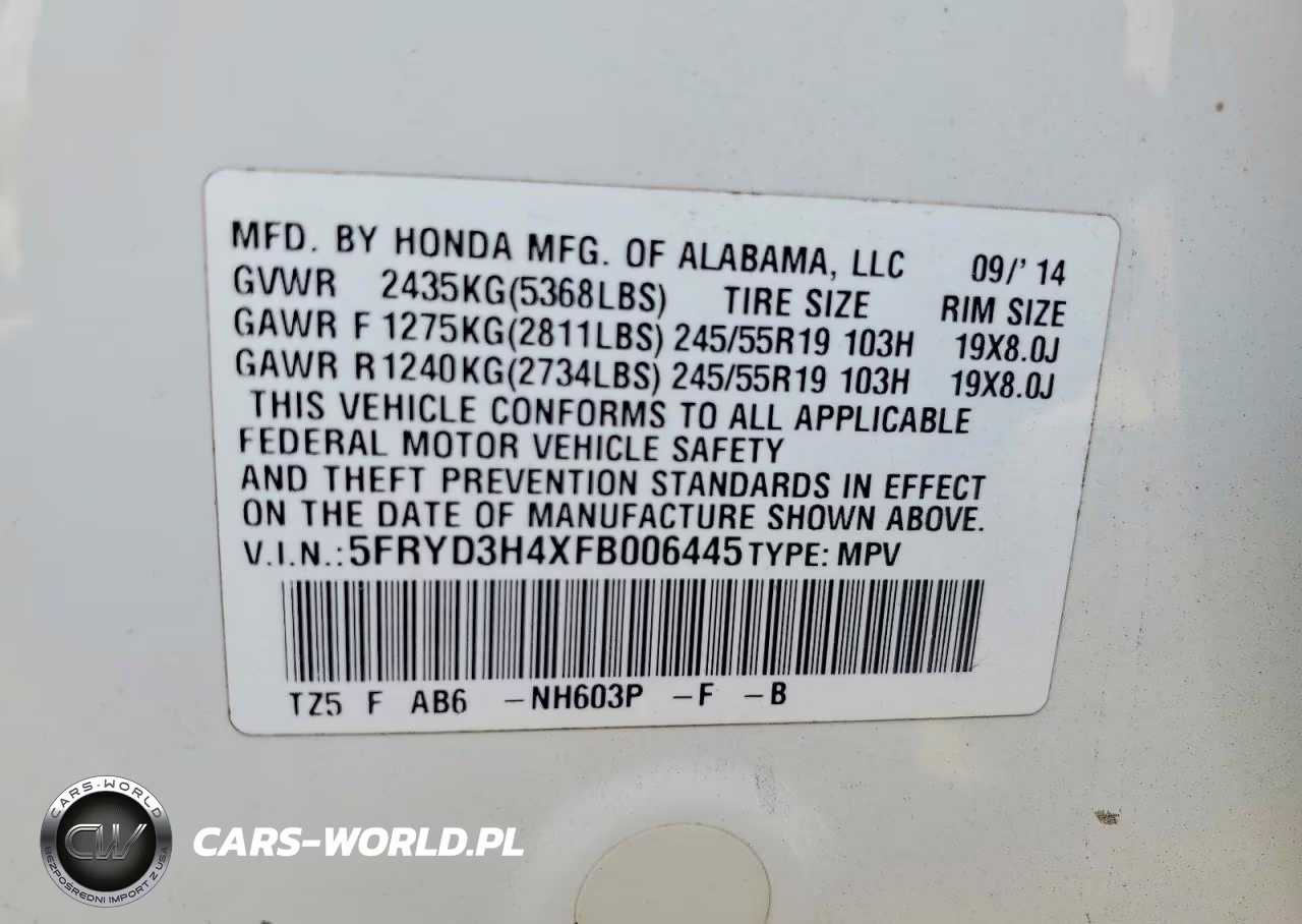 2015 Acura Mdx VIN:5FRYD3H4XFB006445 - 13