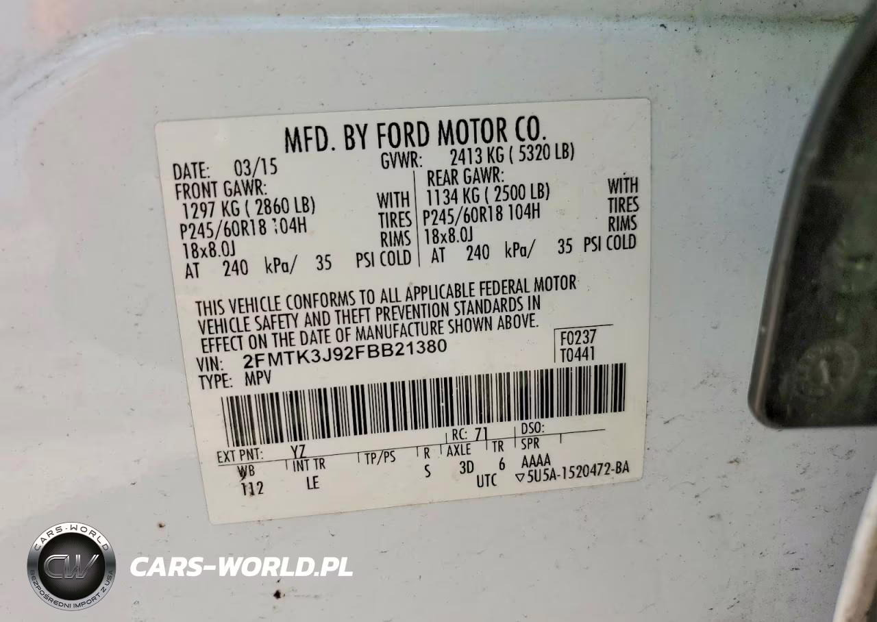2015 Ford Edge Sel VIN:2FMTK3J92FBB21380 - 12