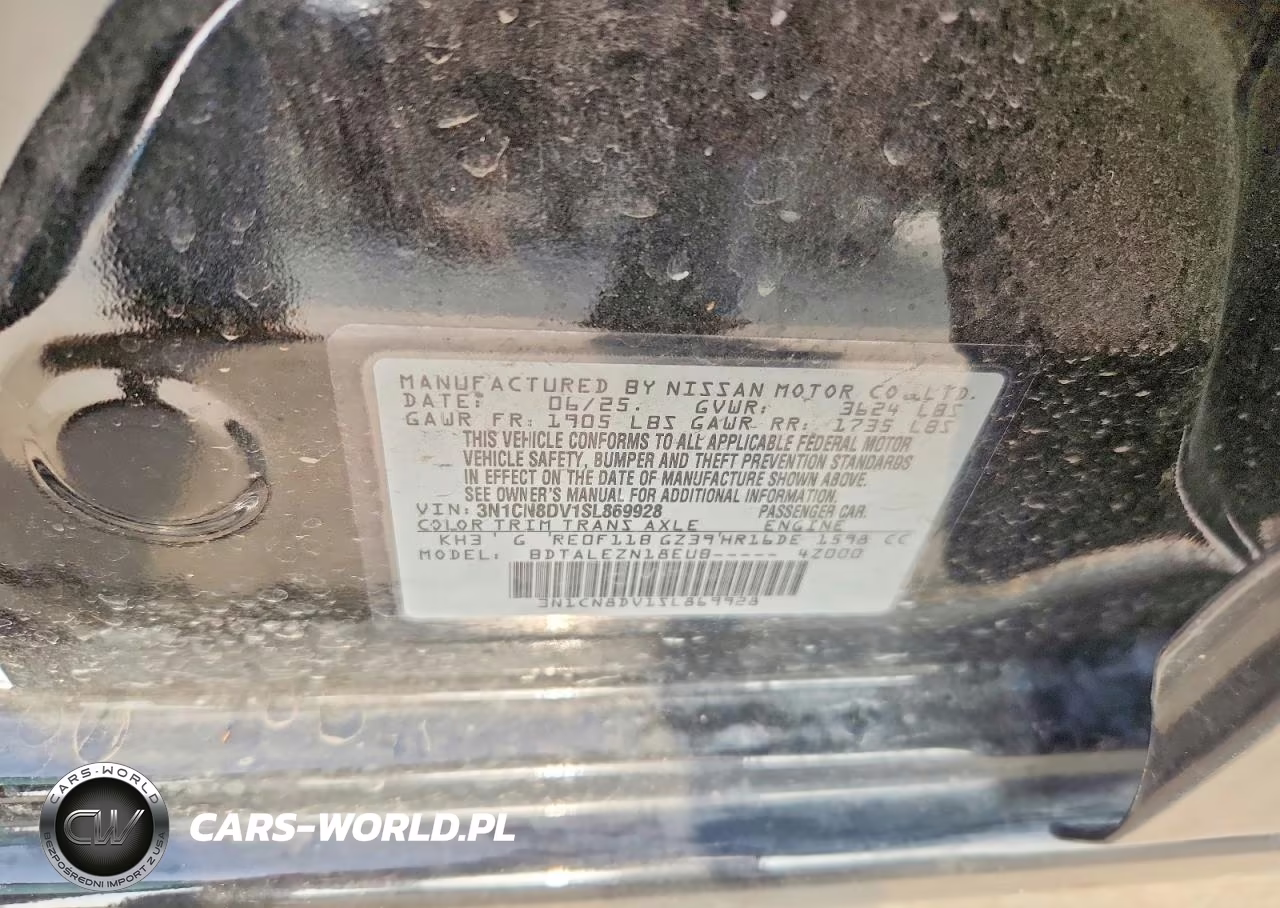 2025 Nissan Versa S VIN:3N1CN8DV1SL869928 - 13