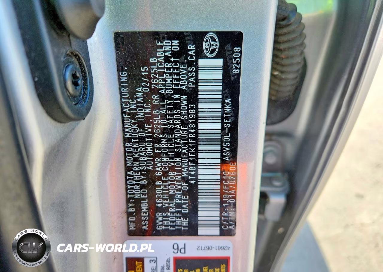 2015 Toyota Camry Le VIN:4T4BF1FK1FR481983 - 12