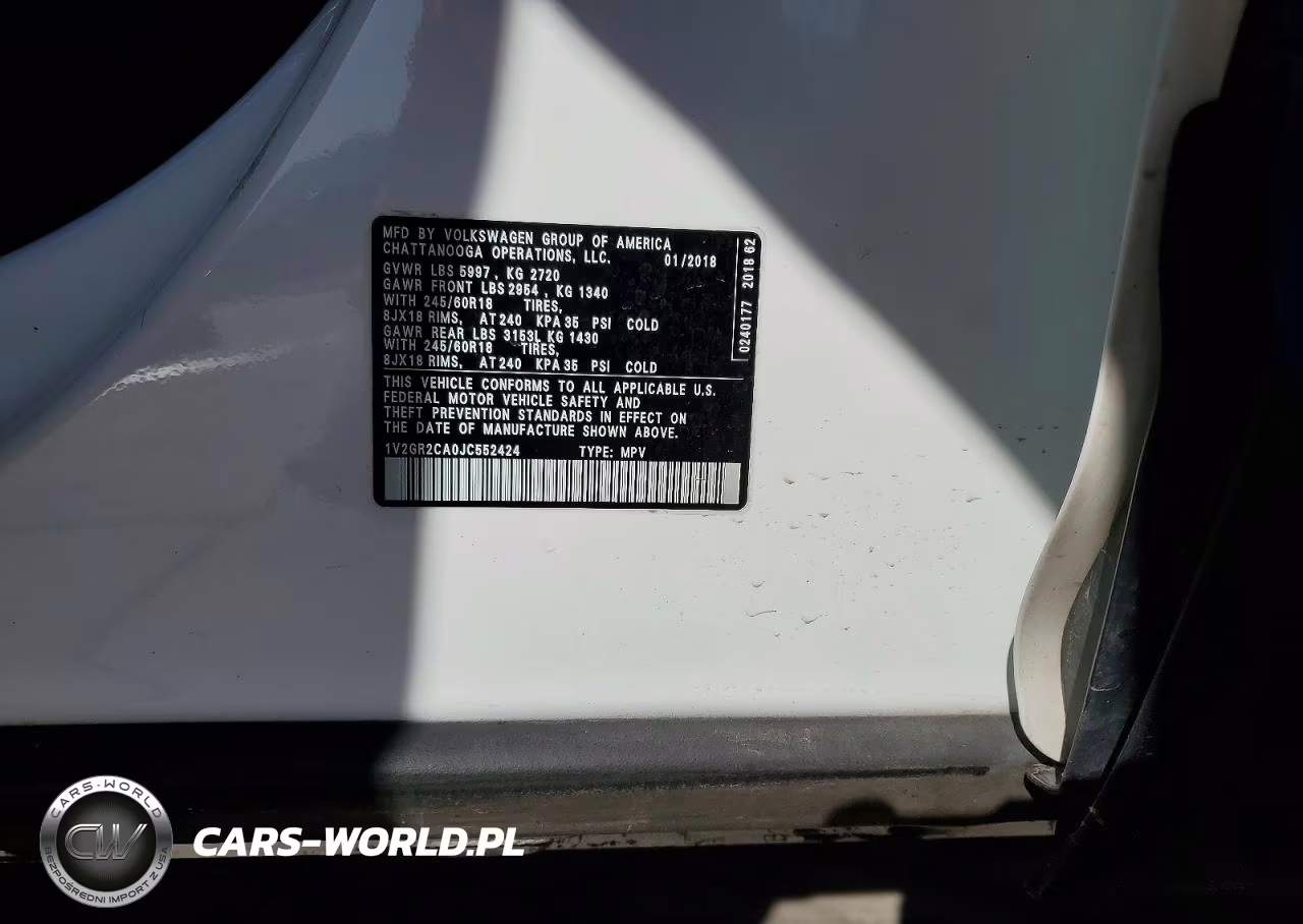 2018 Volkswagen Atlas S VIN:1V2GR2CA0JC552424 - 13