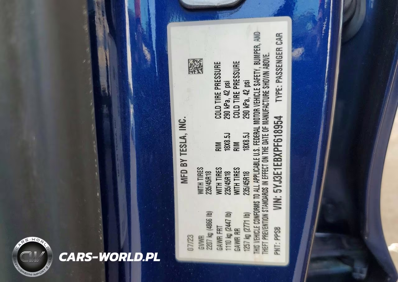 2023 Tesla Model 3 VIN:5YJ3E1EBXPF618954 - 12