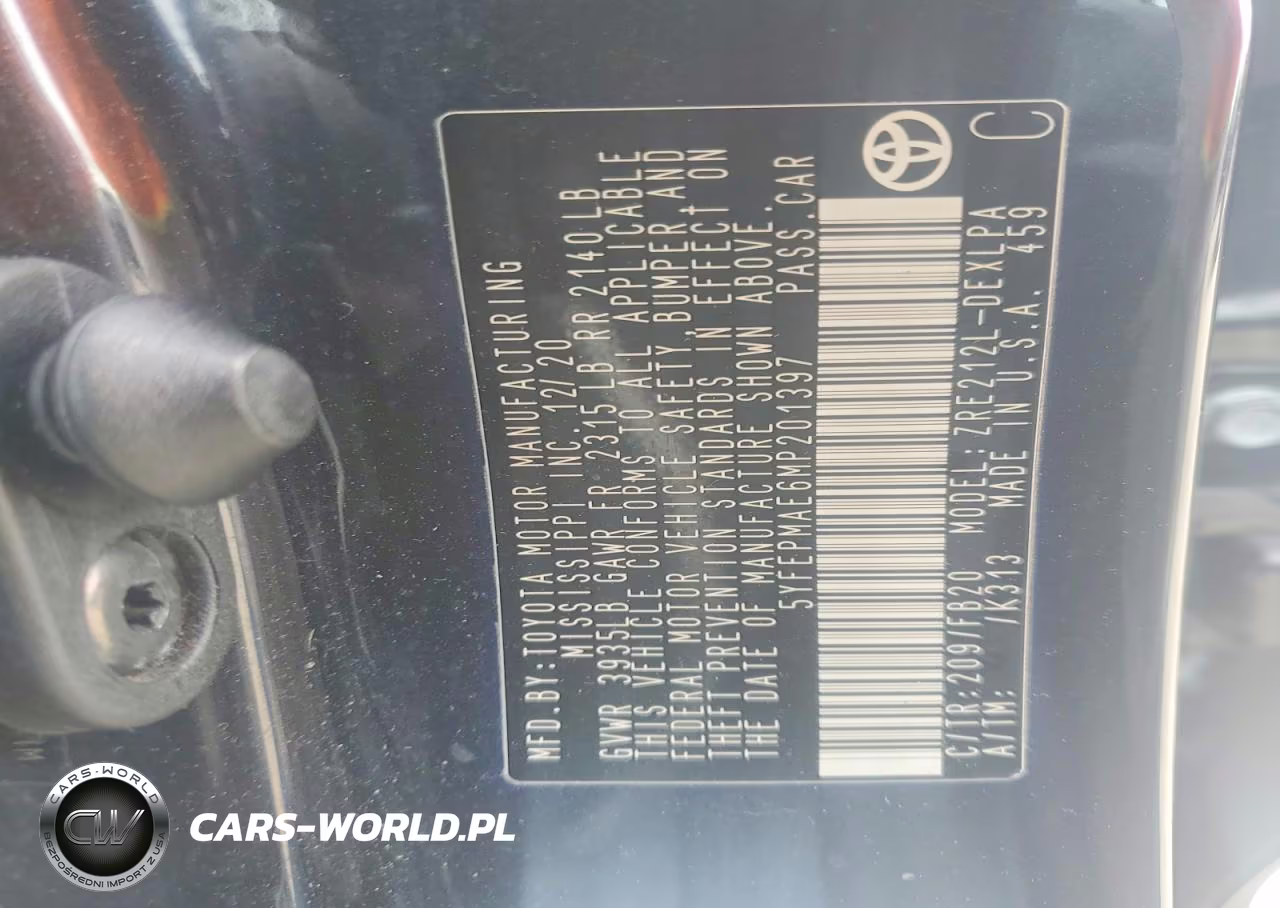 2021 Toyota Corolla Le VIN:5YFEPMAE6MP201397 - 12