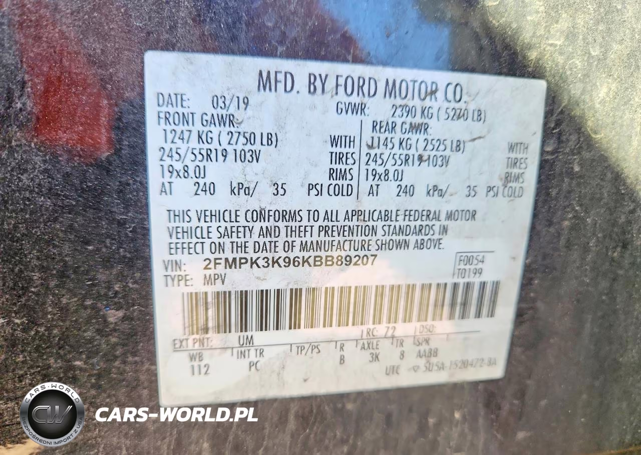 2019 Ford Edge Titanium VIN:2FMPK3K96KBB89207 - 14