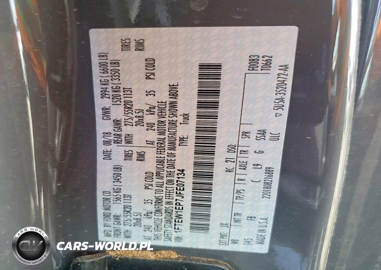 2018 Ford F150 Supercrew VIN:1FTEW1EP7JFE07134 - 12