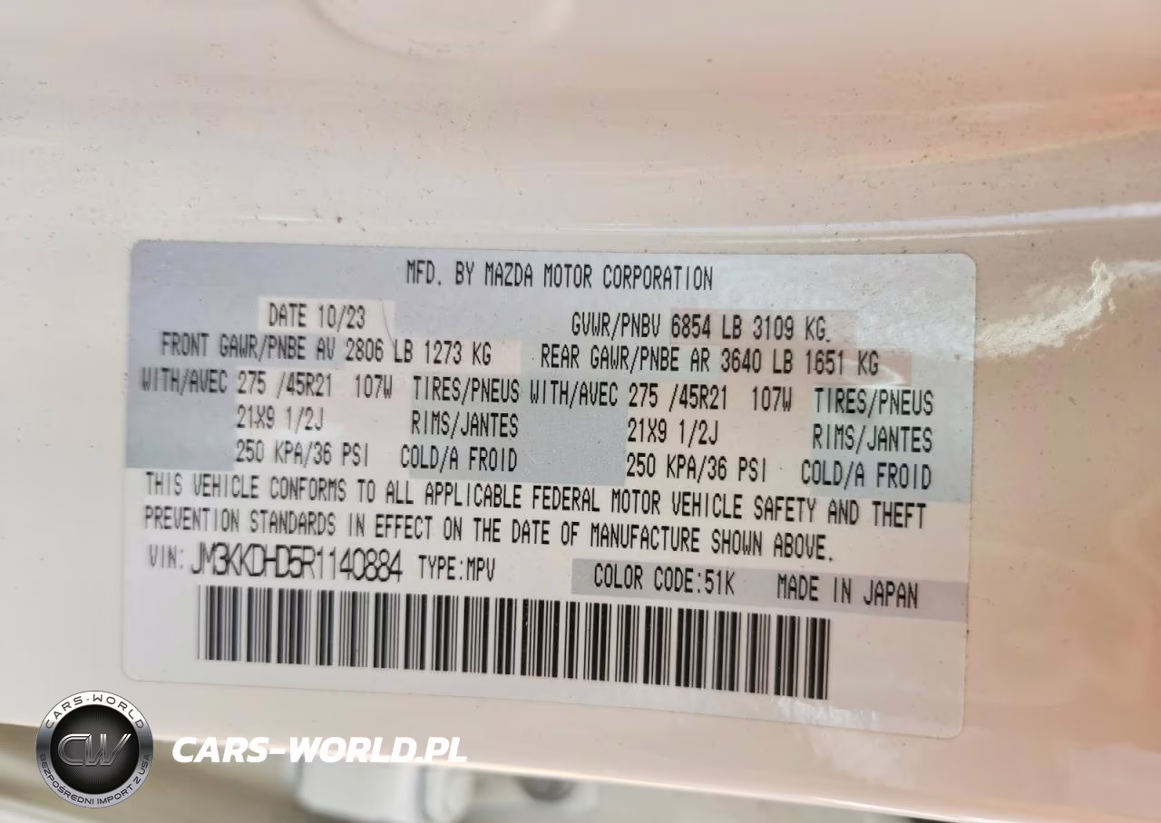 2024 Mazda Cx-90 Premium VIN:JM3KKDHD5R1140884 - 13