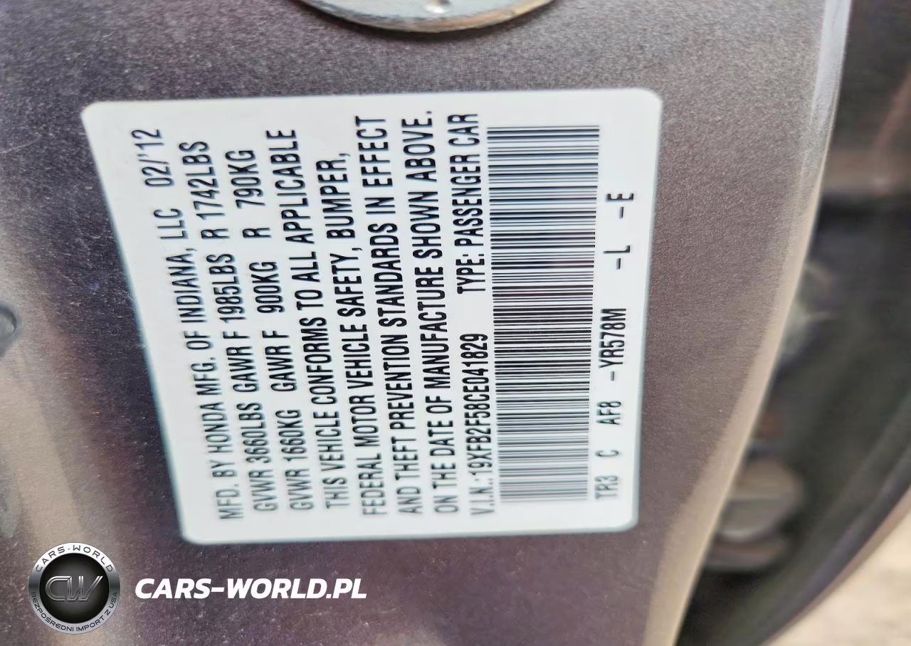 2012 Honda Civic Lx VIN:19XFB2F58CE041829 - 13