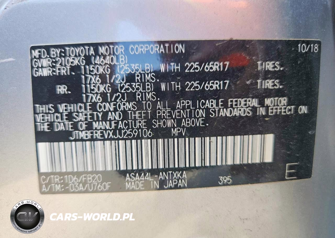 2018 Toyota Rav4 Le VIN:JTMBFREVXJJ259106 - 12