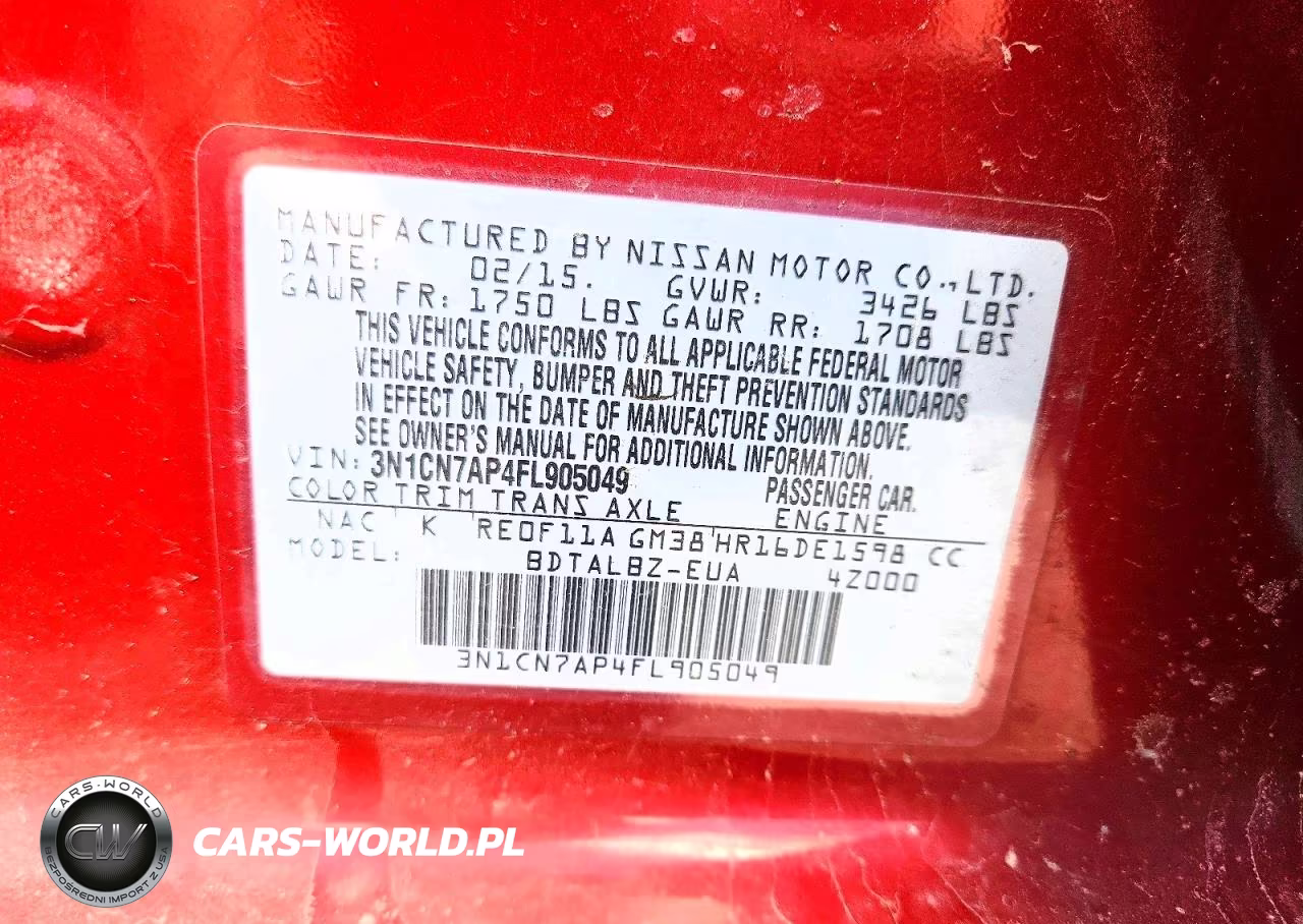 2015 Nissan Versa 1.6 Sv VIN:3N1CN7AP4FL905049 - 12