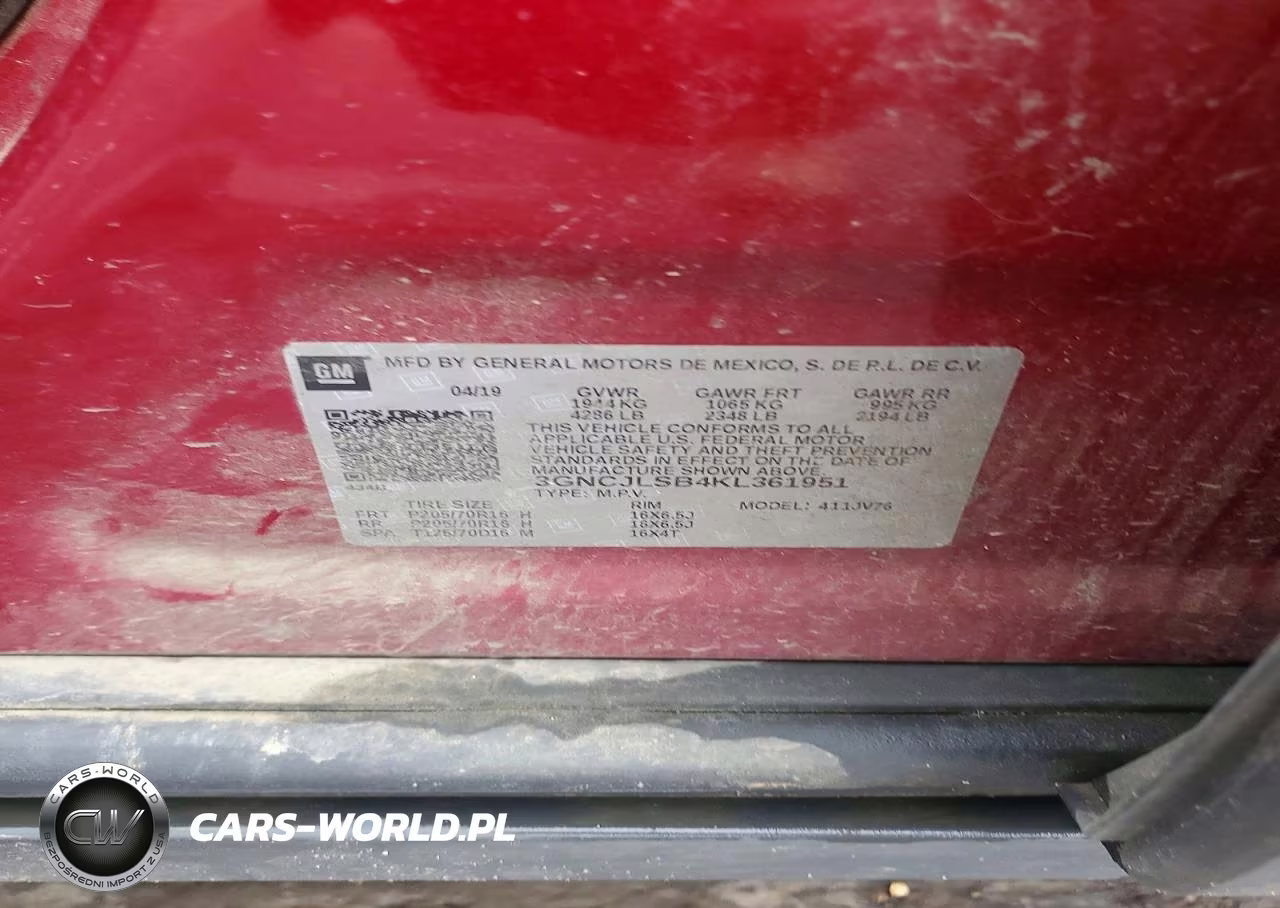 2019 Chevrolet Trax 1Lt VIN:3GNCJLSB4KL361951 - 13