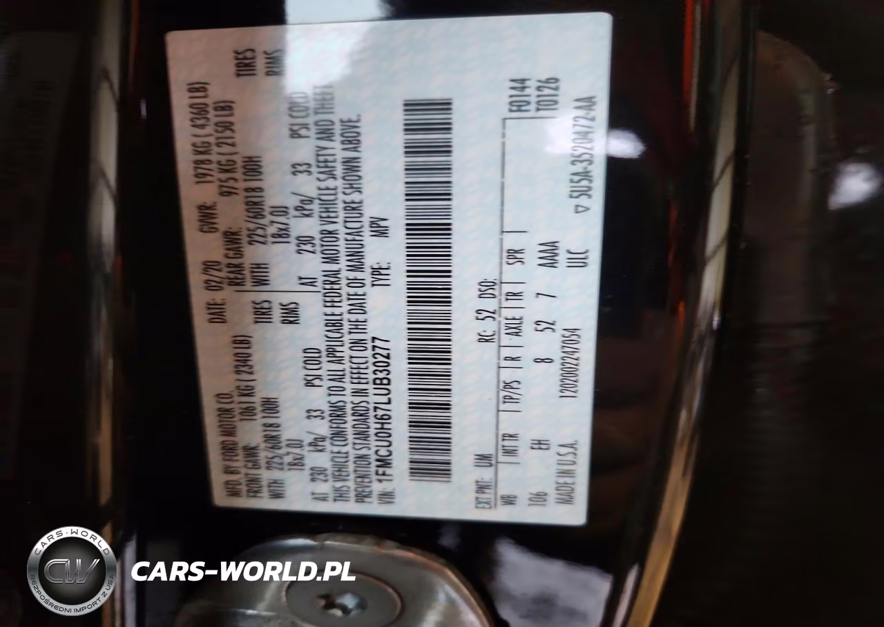 2020 Ford Escape Sel VIN:1FMCU0H67LUB30277 - 13