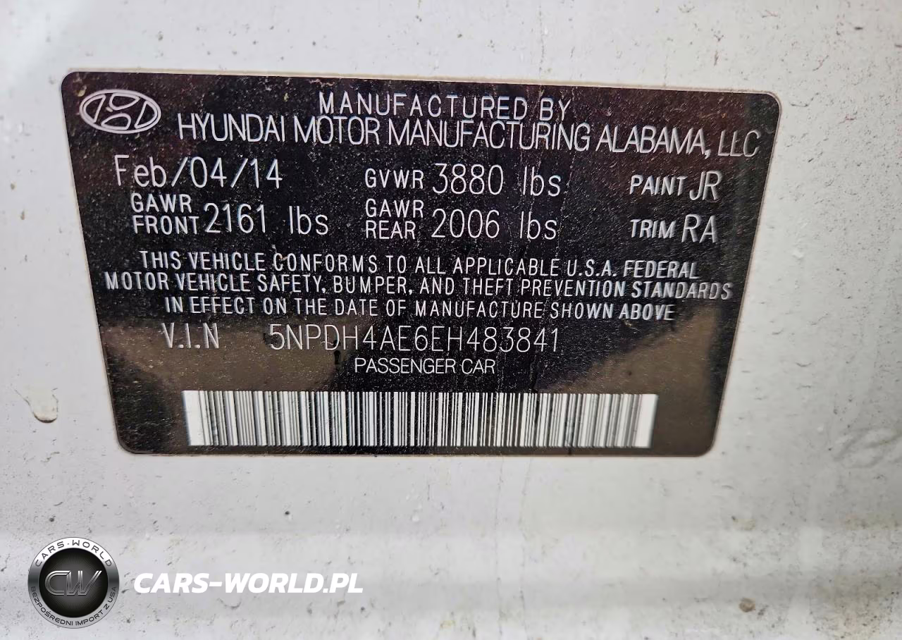 2014 Hyundai Elantra Se VIN:5NPDH4AE6EH483841 - 12