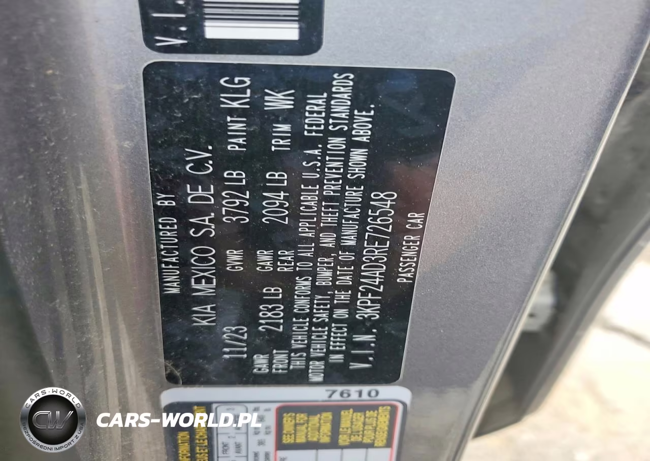 2024 Kia Forte VIN:3KPF24AD3RE726548 - 12