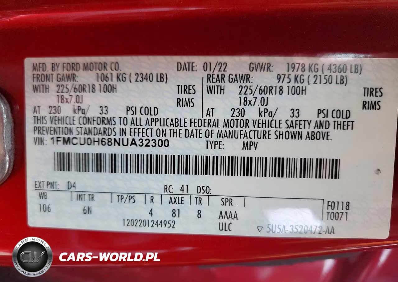 2022 Ford Escape Sel VIN:1FMCU0H68NUA32300 - 12