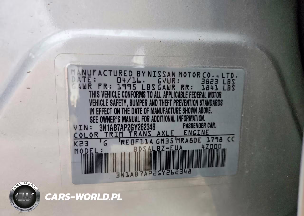 2016 Nissan Sentra S VIN:3N1AB7AP2GY262348 - 13