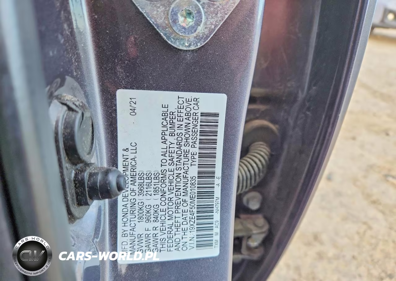 2021 Honda Insight Ex VIN:19XZE4F50ME010835 - 12