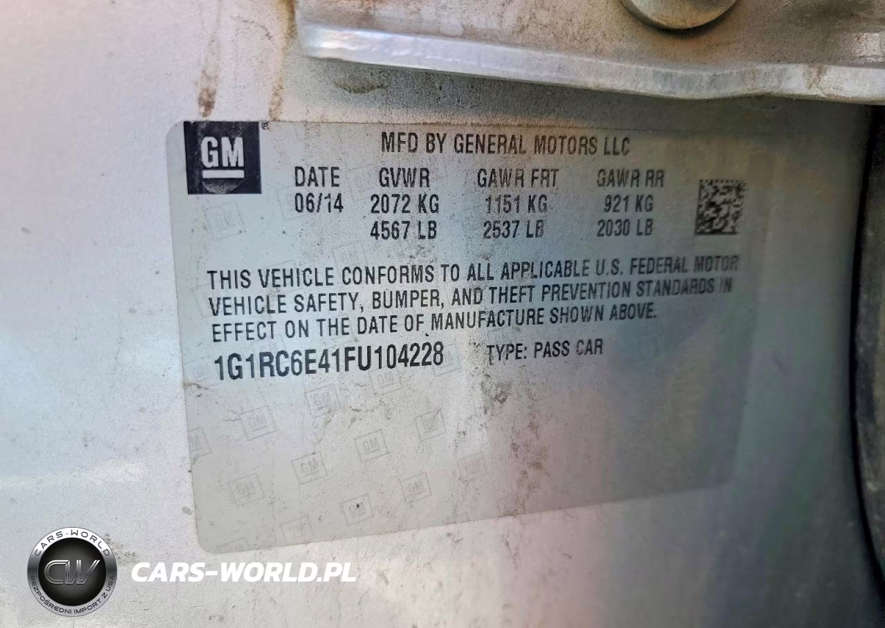 2015 Chevrolet Volt VIN:1G1RC6E41FU104228 - 12