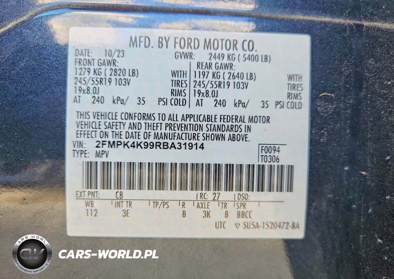 2024 Ford Edge Titanium VIN:2FMPK4K99RBA31914 - 14