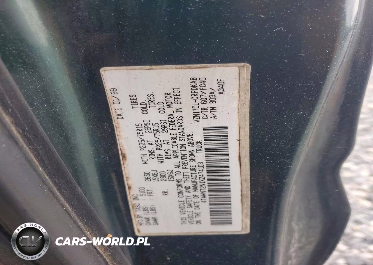 1999 Toyota Tacoma Xtracab VIN:4TAWN72N1XZ474103 - 13