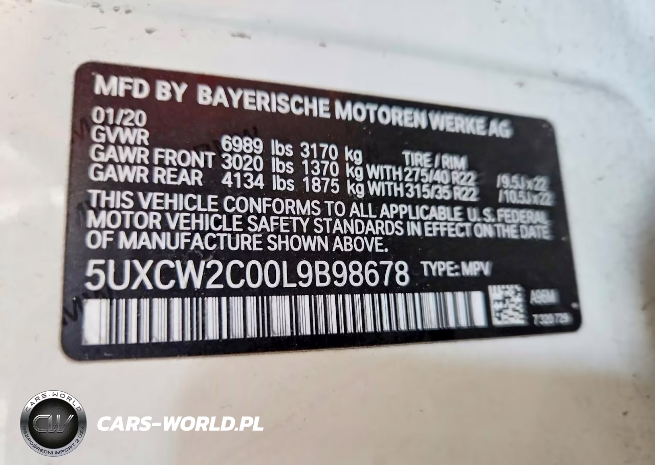 2020 BMW X7 xDrive40I VIN:5UXCW2C00L9B98678 - 14