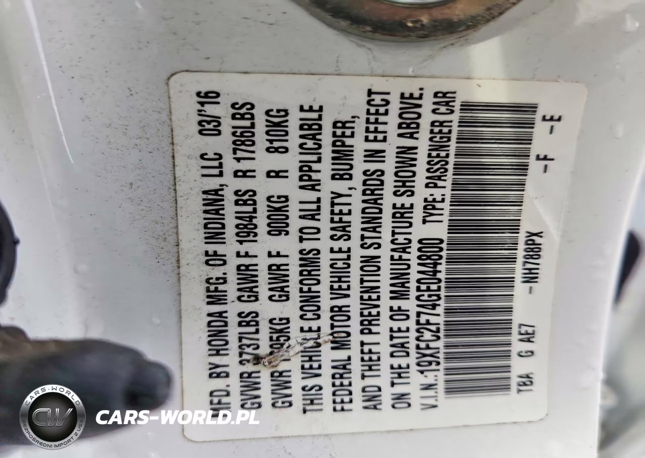 2016 Honda Civic Ex VIN:19XFC2F74GE044800 - 12