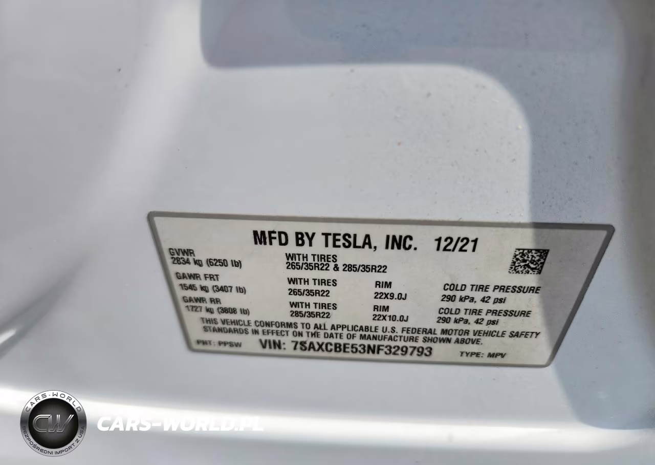 2022 Tesla Model X VIN:7SAXCBE53NF329793 - 14