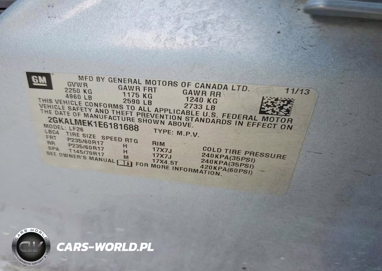 2014 GMC Terrain Sle VIN:2GKALMEK1E6181688 - 12