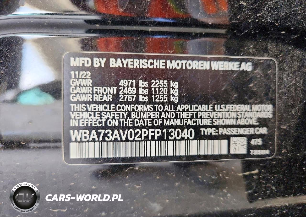 2023 BMW 430Xi Gran Coupe VIN:WBA73AV02PFP13040 - 12