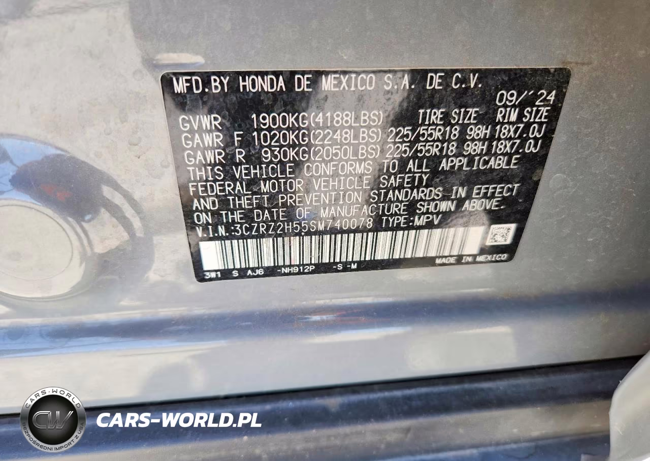 2025 Honda Hr-V Sport VIN:3CZRZ2H55SM740078 - 13