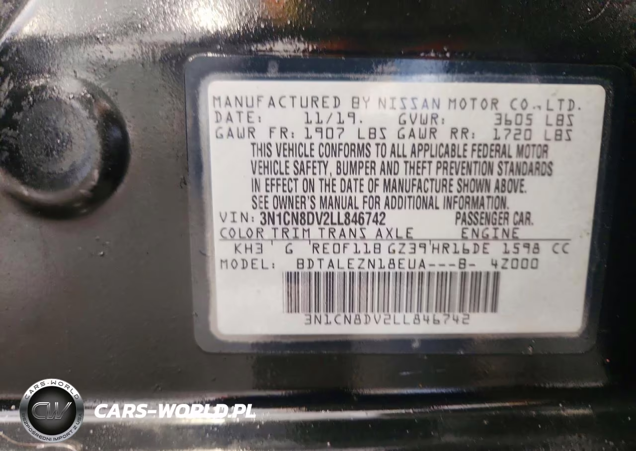 2020 Nissan Versa S VIN:3N1CN8DV2LL846742 - 14