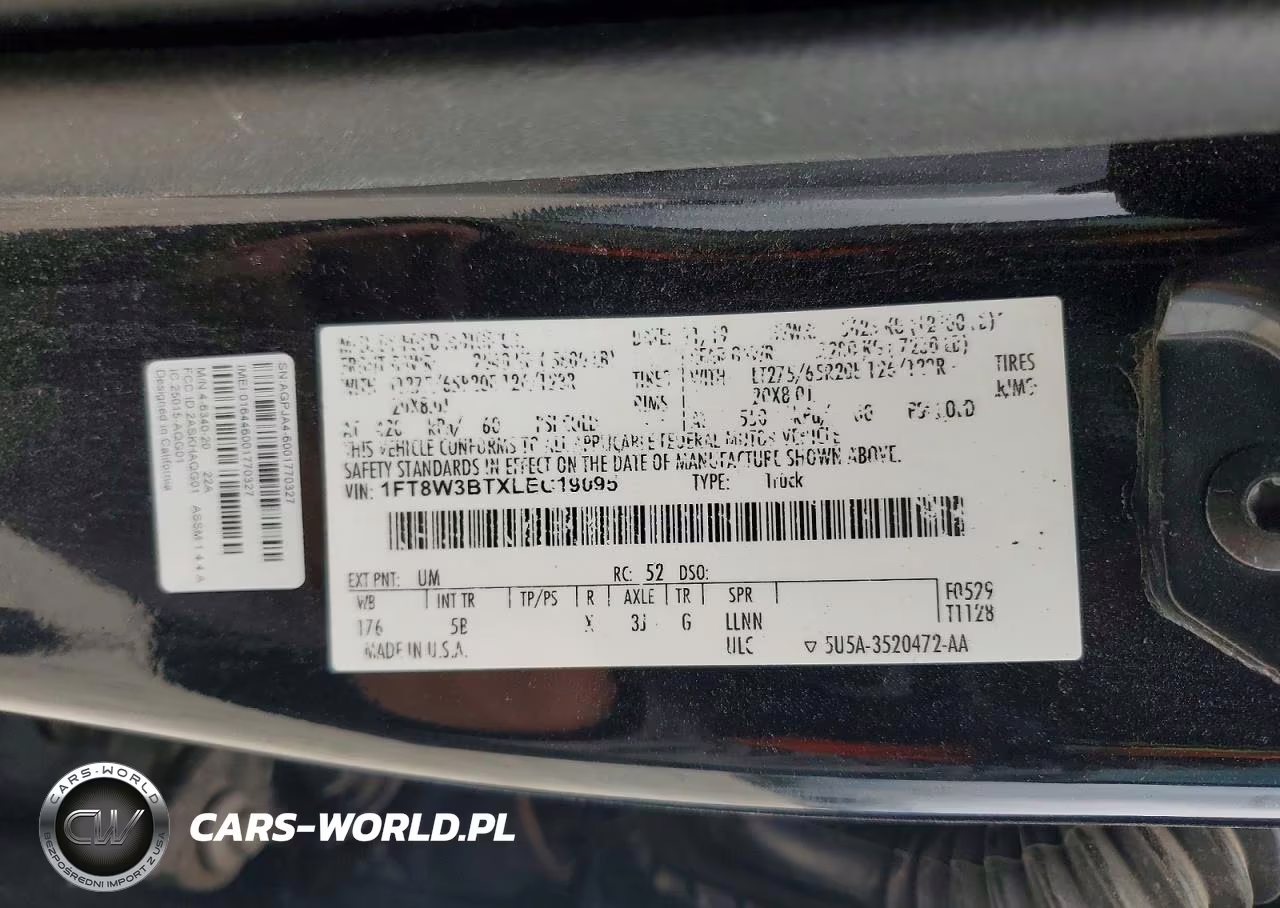 2020 Ford F350 Super Duty VIN:1FT8W3BTXLEC19095 - 12