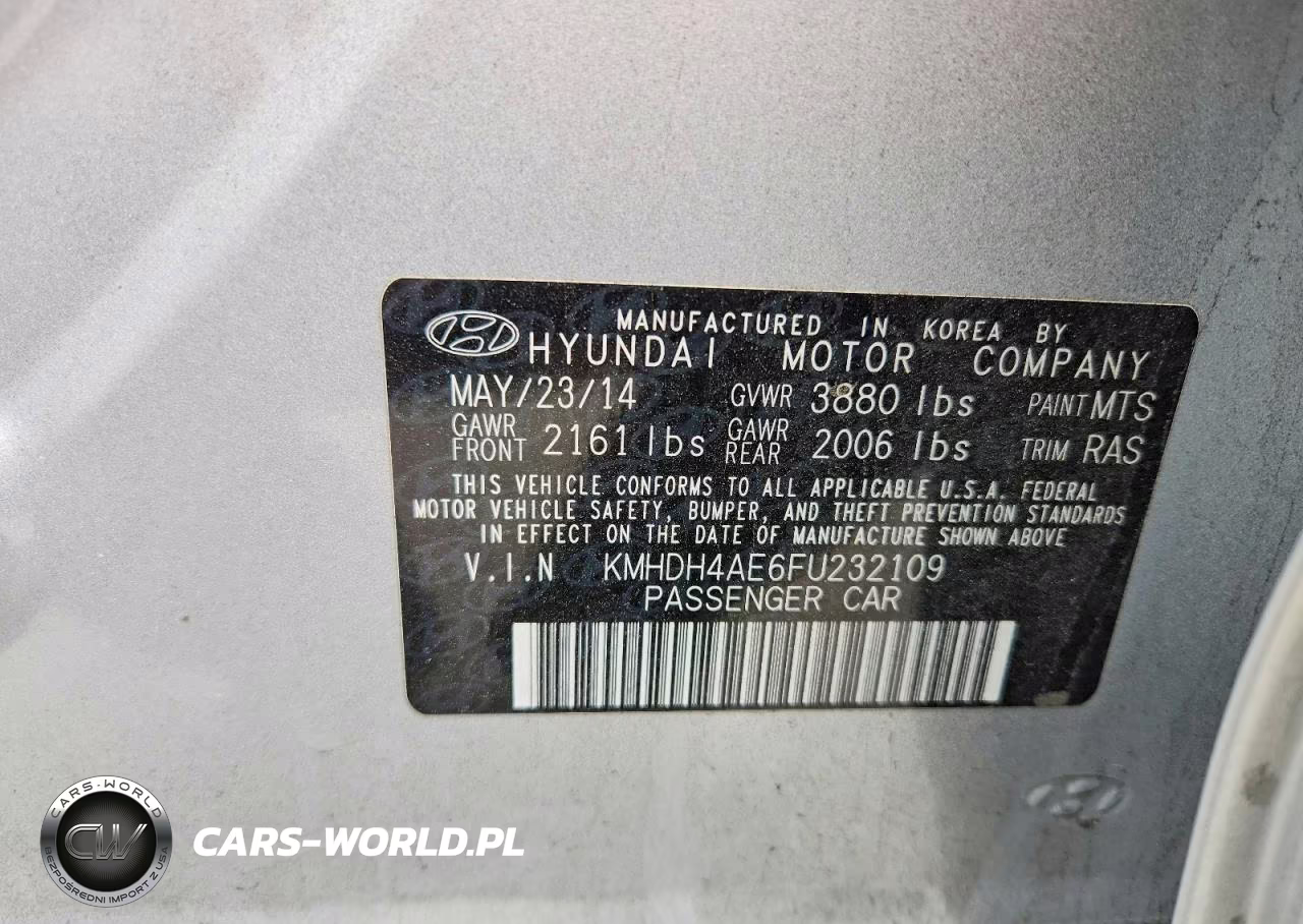 2015 Hyundai Elantra Se VIN:KMHDH4AE6FU232109 - 13