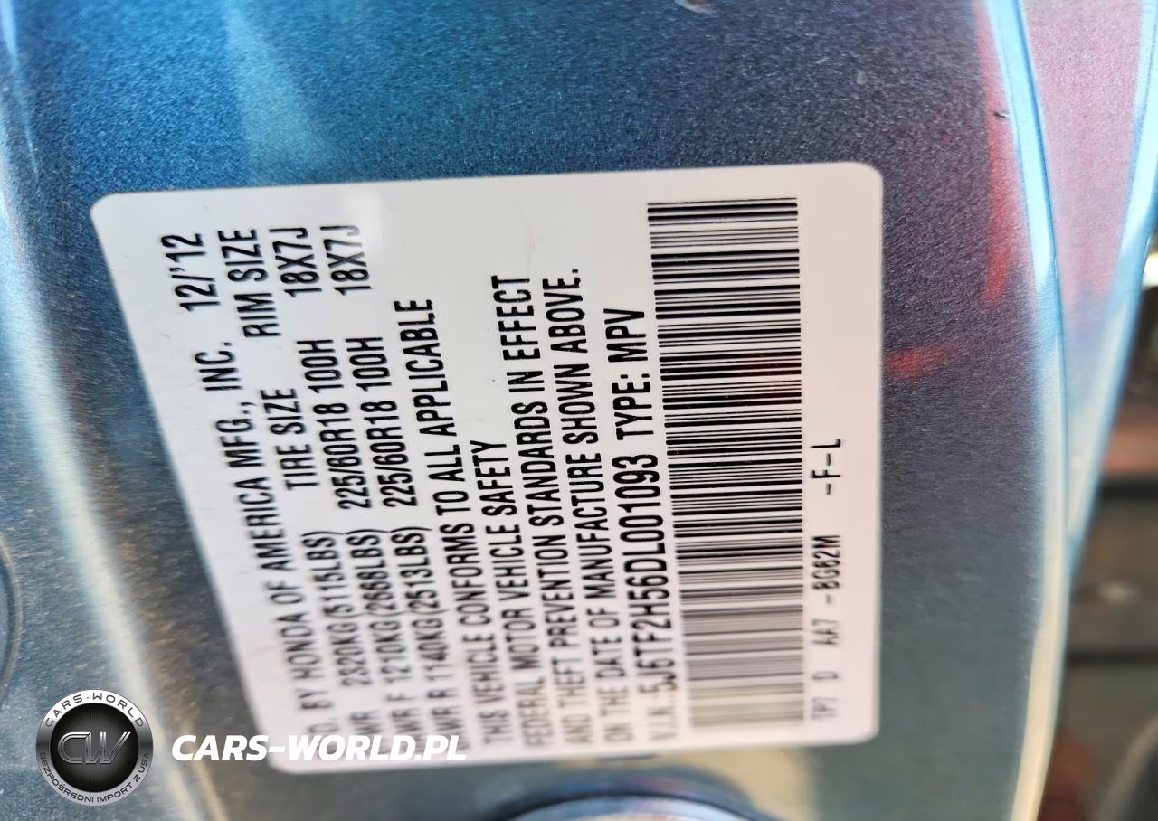 2013 Honda Crosstour Exl VIN:5J6TF2H56DL001093 - 13