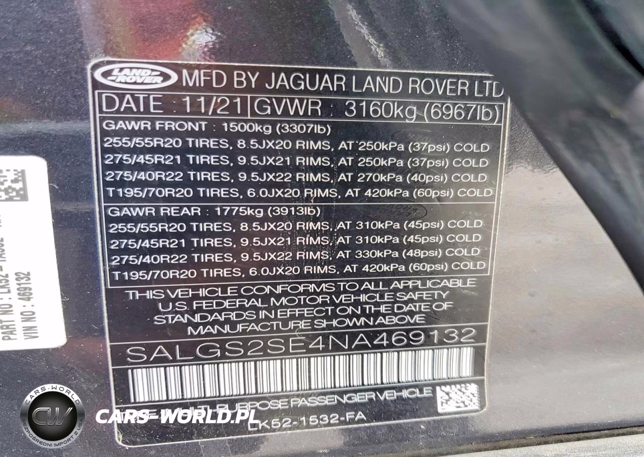 2022 Land Rover Range Rover Westminster Edition VIN:SALGS2SE4NA469132 - 14