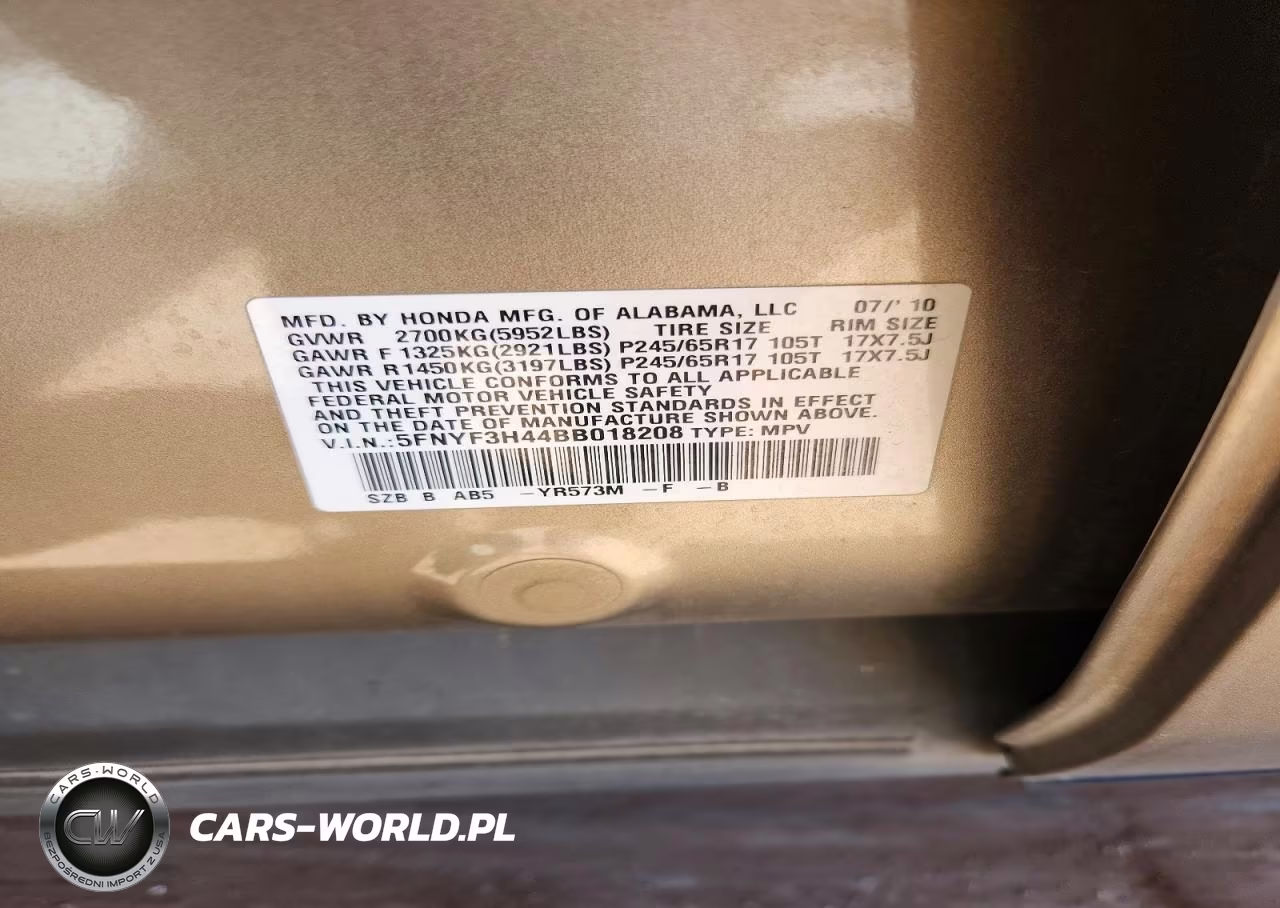 2011 Honda Pilot Ex VIN:5FNYF3H44BB018208 - 13