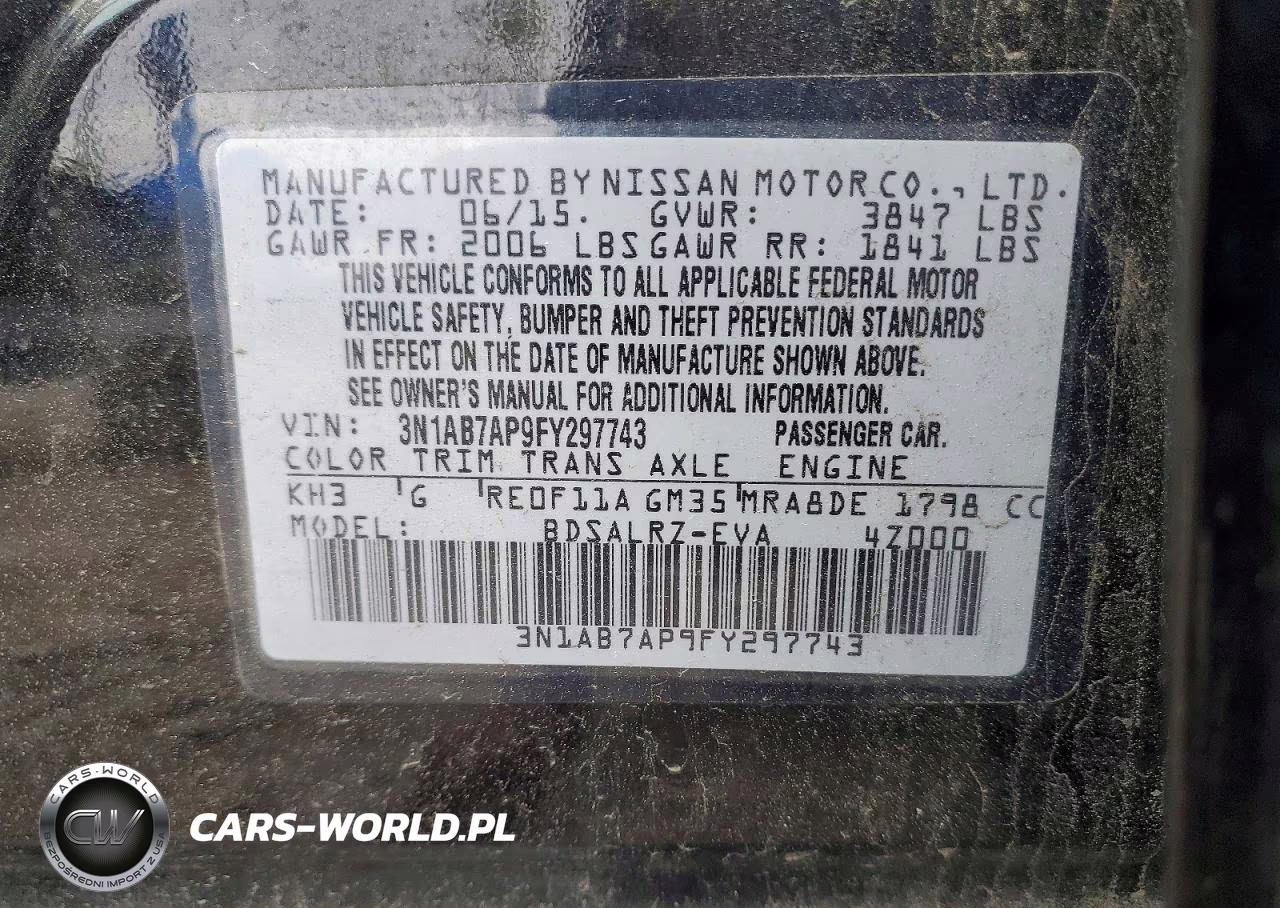 2015 Nissan Sentra Sr VIN:3N1AB7AP9FY297743 - 12