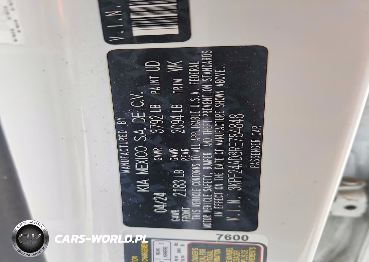 2024 Kia Forte Lx VIN:3KPF24AD8RE784848 - 12