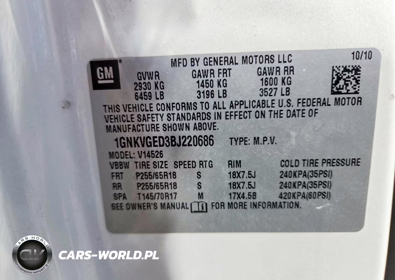 2011 Chevrolet Traverse Lt VIN:1GNKVGED3BJ220686 - 12