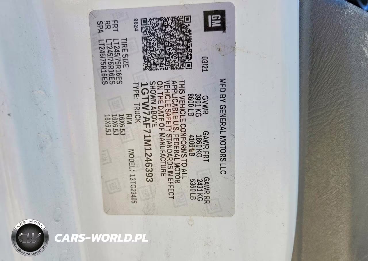 2021 GMC Savana G2500 VIN:1GTW7AF71M1246393 - 14