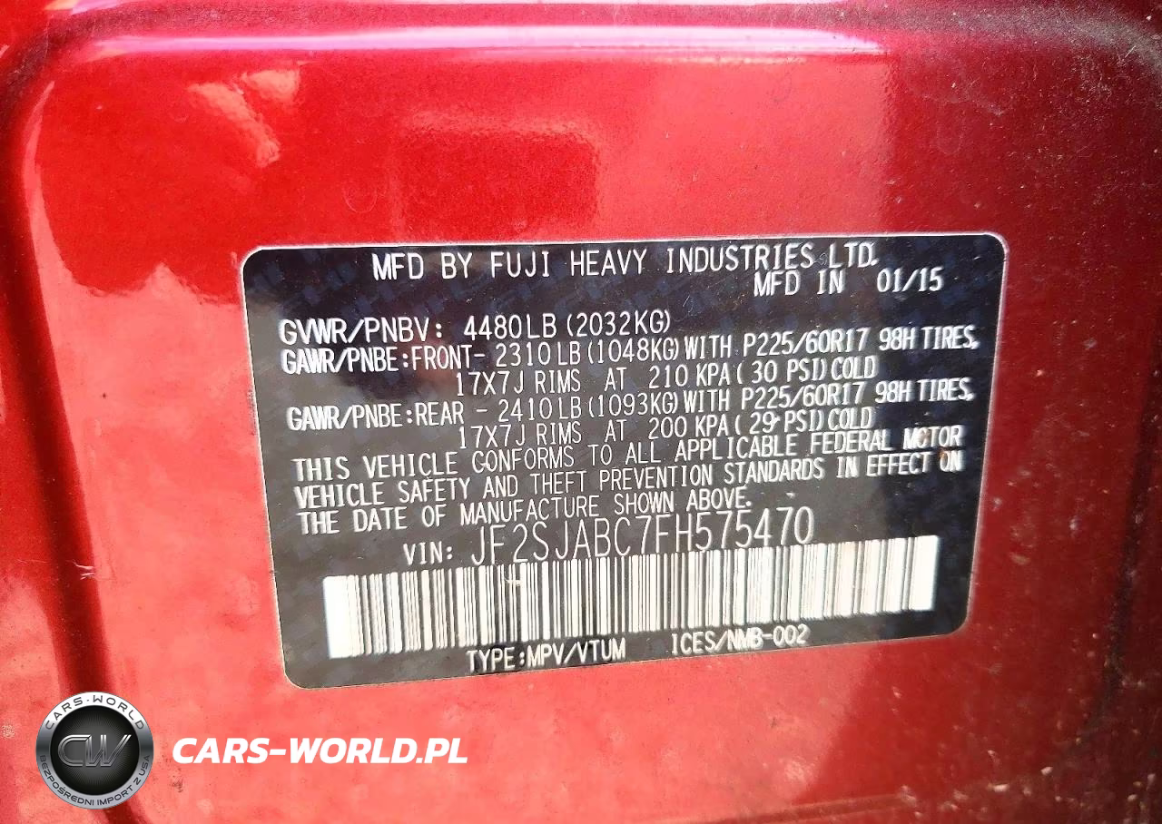 2015 Subaru Forester 2.5I VIN:JF2SJABC7FH575470 - 13