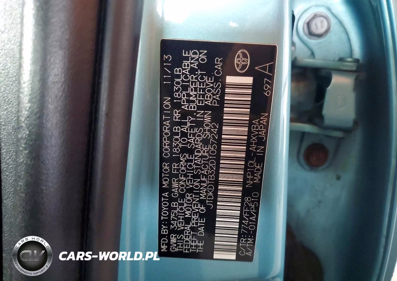 2013 Toyota Prius C Two VIN:JTDKDTB32D1057242 - 12