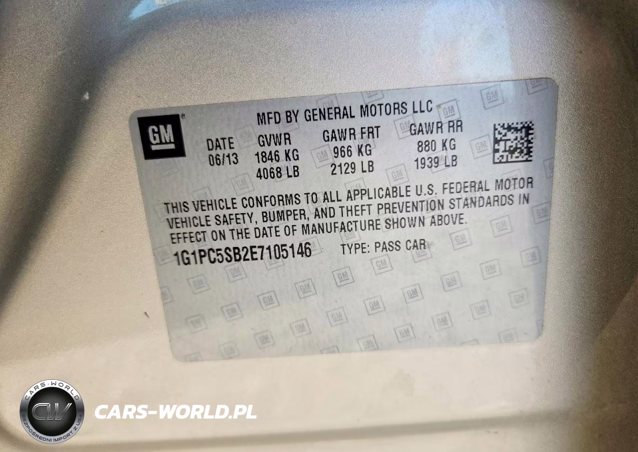 2014 Chevrolet Cruze VIN:1G1PC5SB2E7105146 - 12