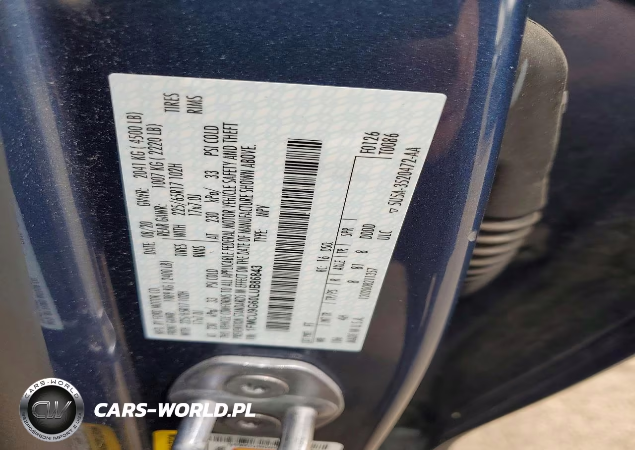 2020 Ford Escape Se VIN:1FMCU9G60LUB86843 - 14