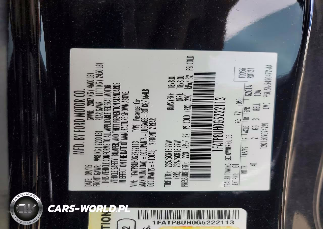 2016 Ford Mustang VIN:1FATP8UH0G5222113 - 12