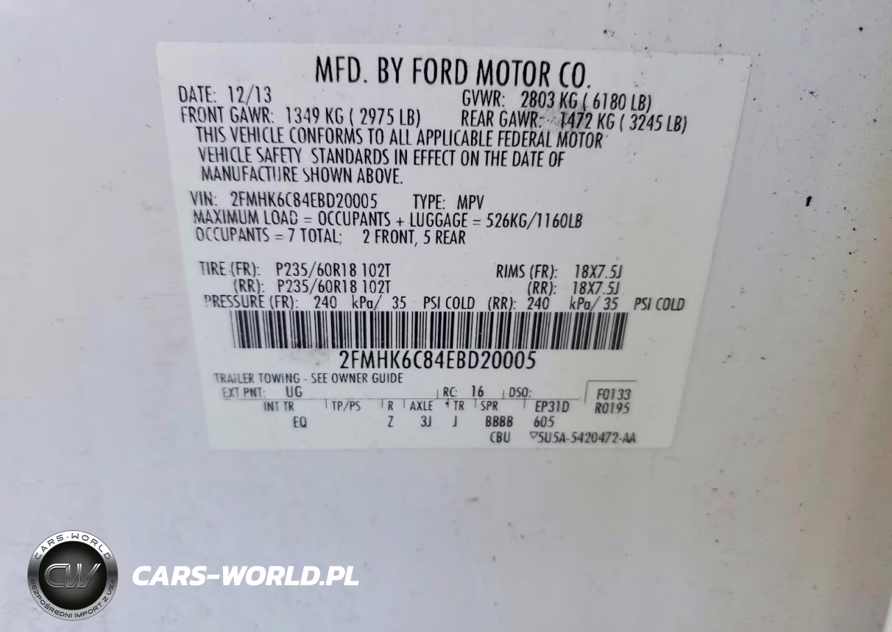 2014 Ford Flex Sel VIN:2FMHK6C84EBD20005 - 14