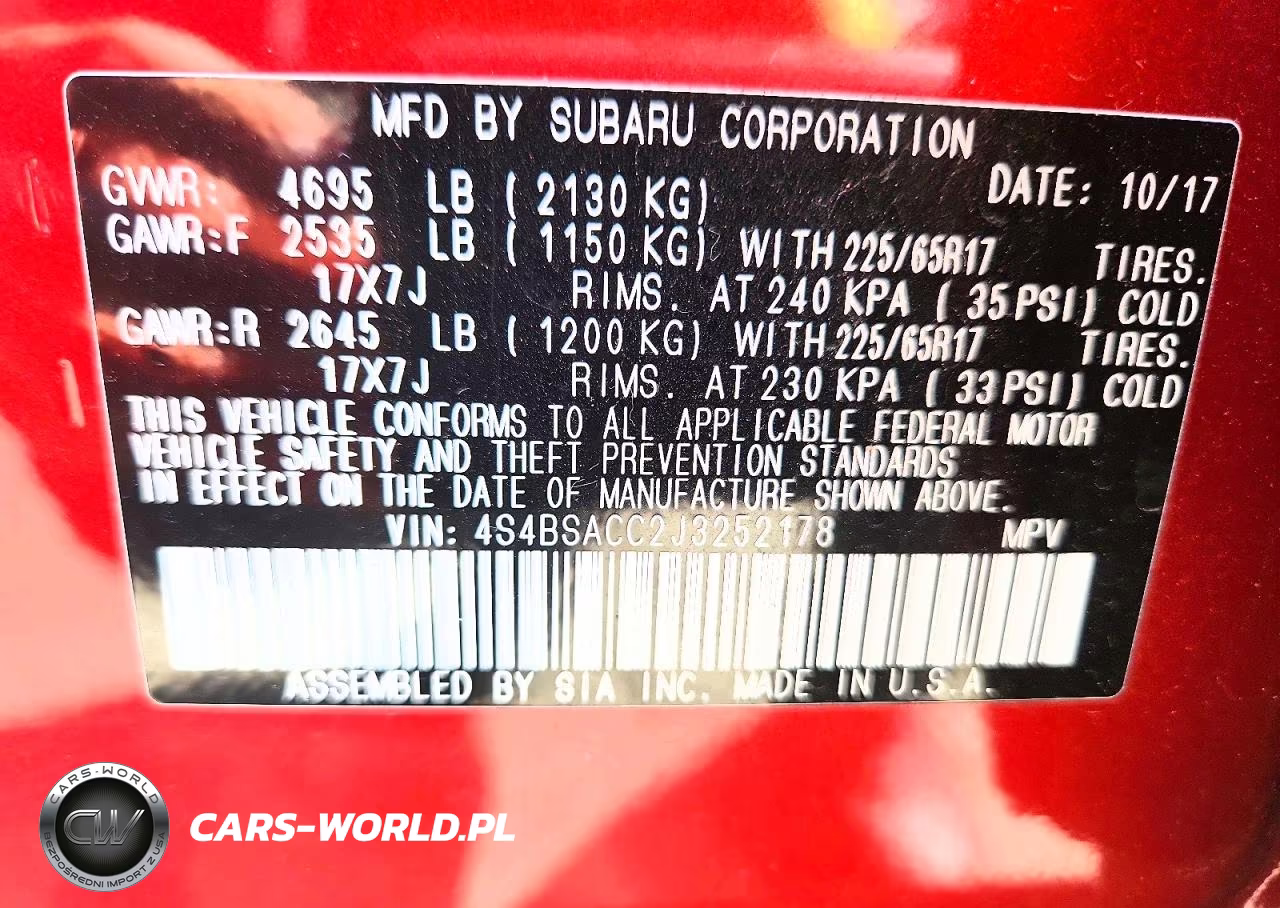 2018 Subaru Outback 2.5I Premium VIN:4S4BSACC2J3252178 - 12