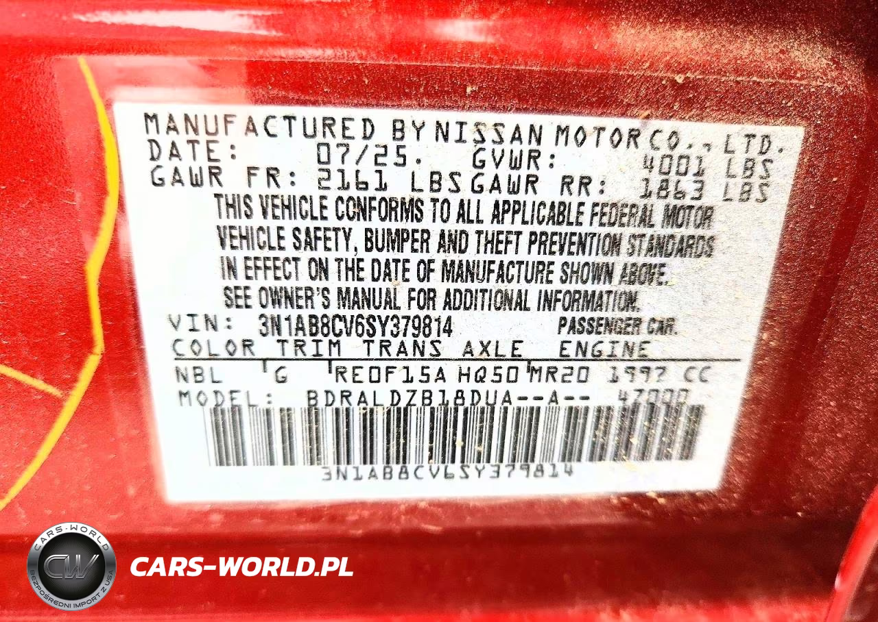 2025 Nissan Sentra Sv VIN:3N1AB8CV6SY379814 - 12