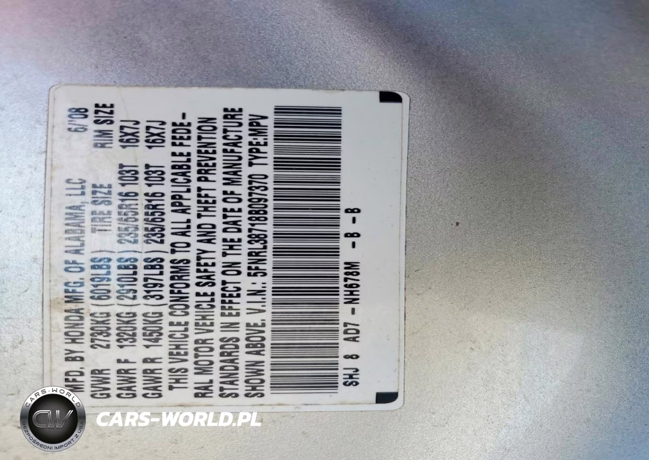 2008 Honda Odyssey Exl VIN:5FNRL38718B097370 - 13